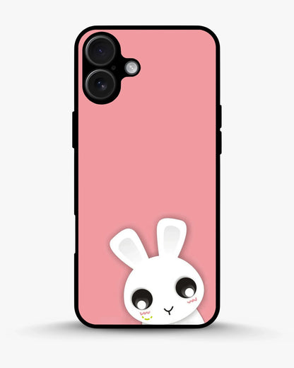 Cute Bunny Face Phone Case - Kawaii Pink & White Print for iPhone, Samsung, Pixel, OnePlus & Vivo