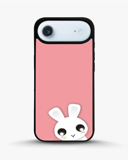 Cute Bunny Face Phone Case - Kawaii Pink & White Print for iPhone, Samsung, Pixel, OnePlus & Vivo