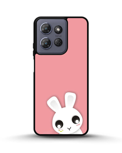 Cute Bunny Face Phone Case - Kawaii Pink & White Print for iPhone, Samsung, Pixel, OnePlus & Vivo