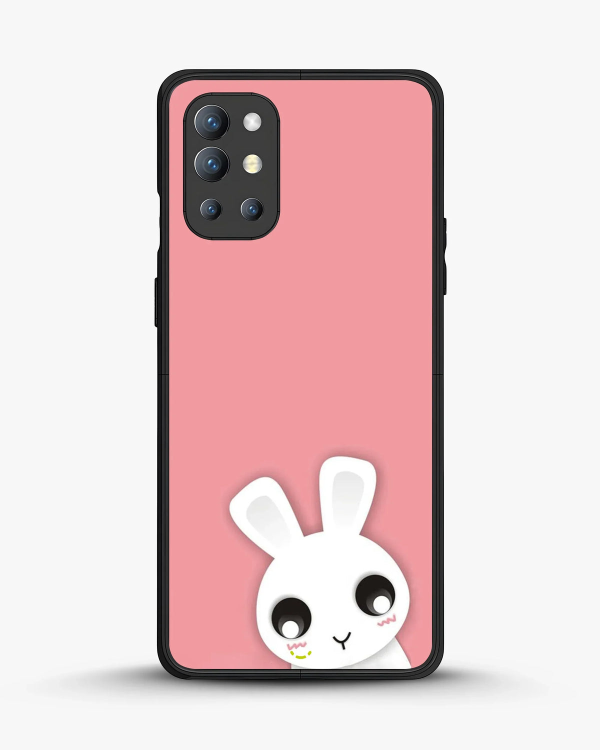 Cute Bunny Face Phone Case - Kawaii Pink & White Print for iPhone, Samsung, Pixel, OnePlus & Vivo