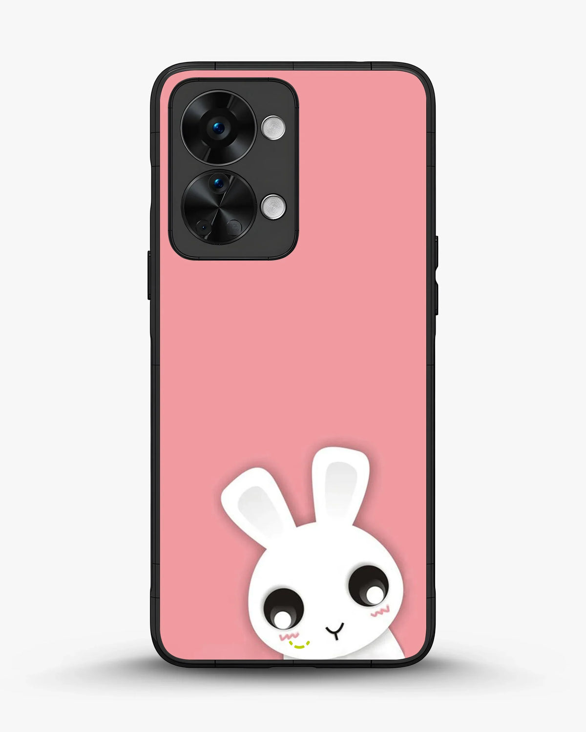 Cute Bunny Face Phone Case - Kawaii Pink & White Print for iPhone, Samsung, Pixel, OnePlus & Vivo