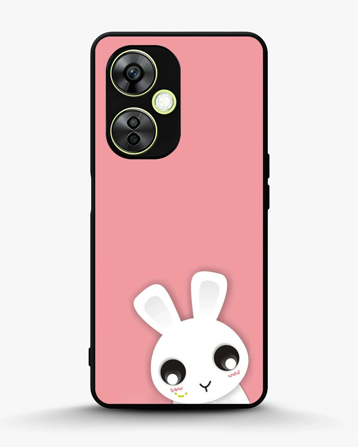 Cute Bunny Face Phone Case - Kawaii Pink & White Print for iPhone, Samsung, Pixel, OnePlus & Vivo