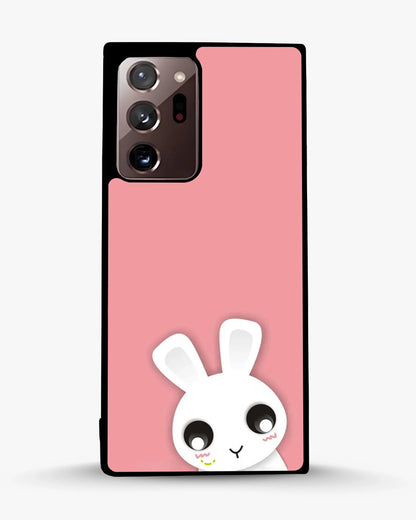 Cute Bunny Face Phone Case - Kawaii Pink & White Print for iPhone, Samsung, Pixel, OnePlus & Vivo