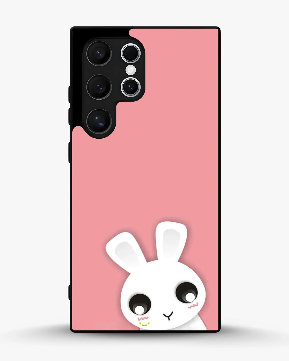 Cute Bunny Face Phone Case - Kawaii Pink & White Print for iPhone, Samsung, Pixel, OnePlus & Vivo