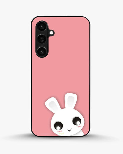Cute Bunny Face Phone Case - Kawaii Pink & White Print for iPhone, Samsung, Pixel, OnePlus & Vivo
