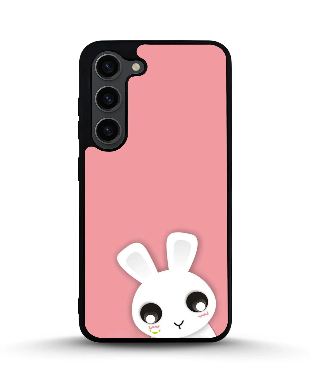 Cute Bunny Face Phone Case - Kawaii Pink & White Print for iPhone, Samsung, Pixel, OnePlus & Vivo
