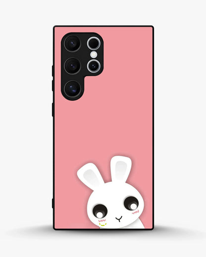 Cute Bunny Face Phone Case - Kawaii Pink & White Print for iPhone, Samsung, Pixel, OnePlus & Vivo