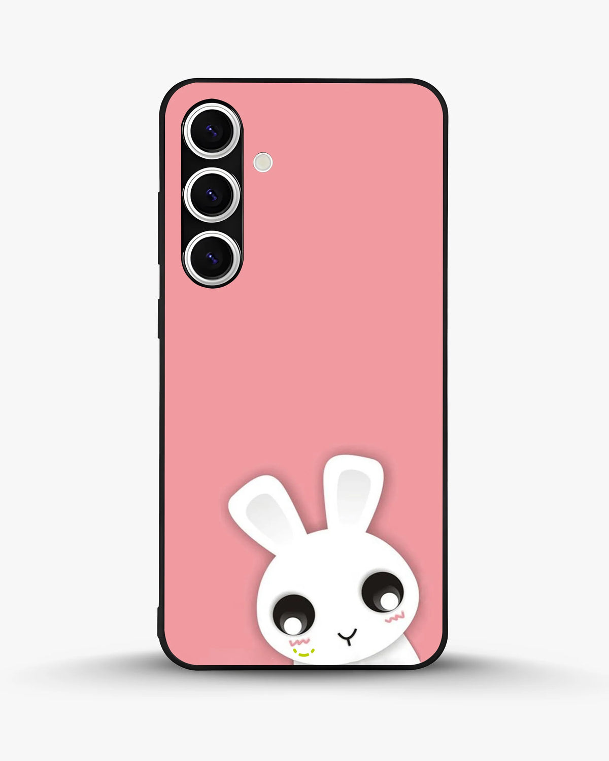 Cute Bunny Face Phone Case - Kawaii Pink & White Print for iPhone, Samsung, Pixel, OnePlus & Vivo
