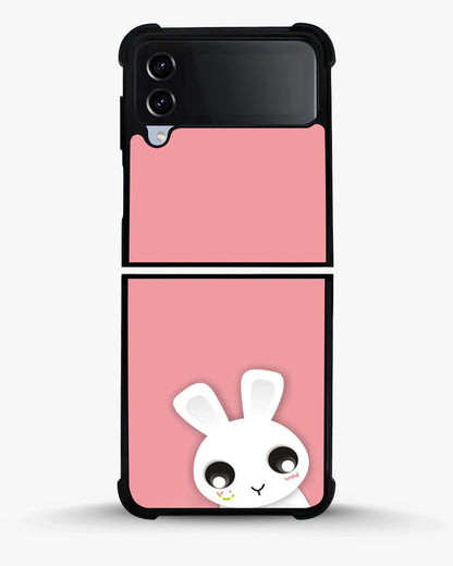 Cute Bunny Face Phone Case - Kawaii Pink & White Print for iPhone, Samsung, Pixel, OnePlus & Vivo