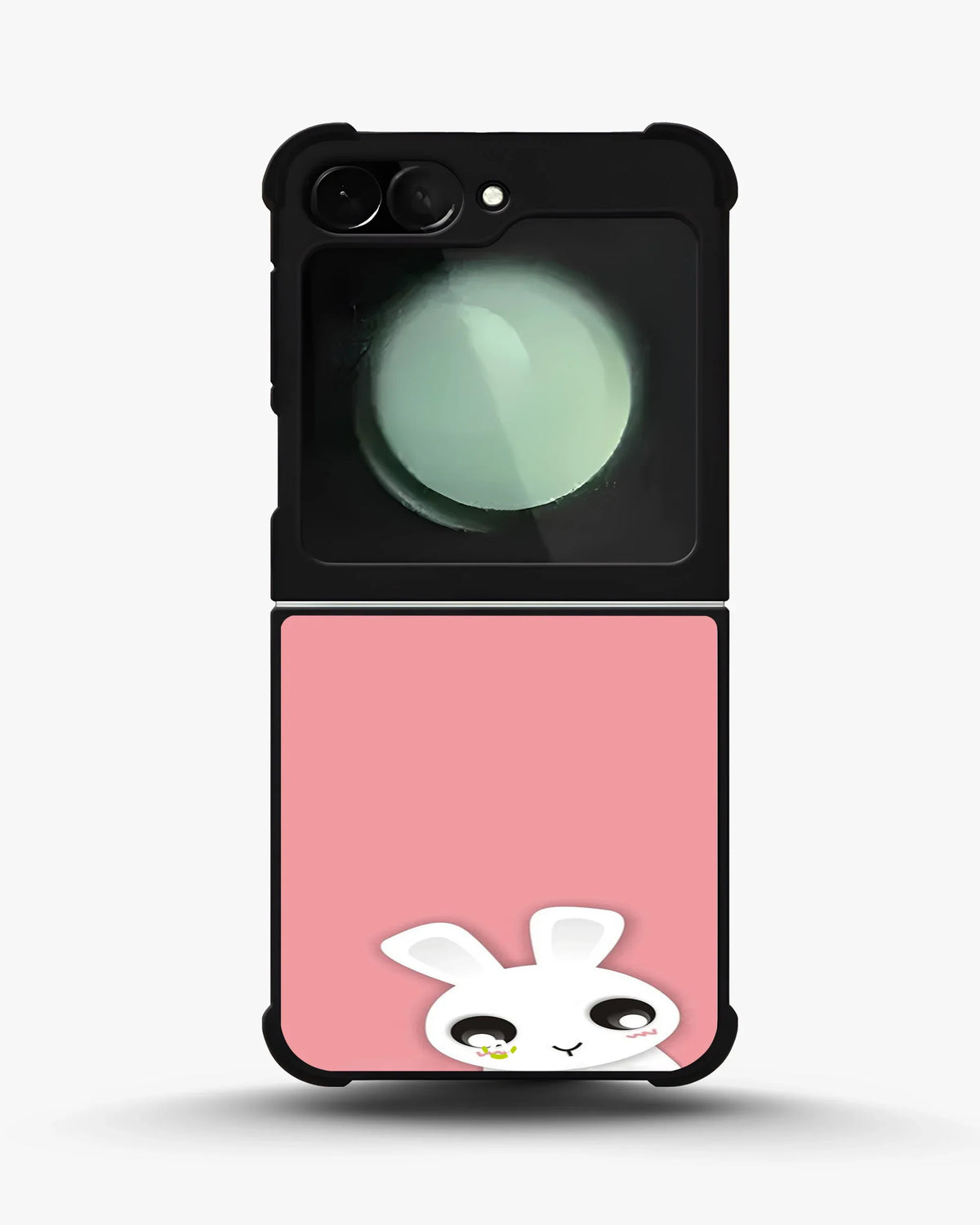 Cute Bunny Face Phone Case - Kawaii Pink & White Print for iPhone, Samsung, Pixel, OnePlus & Vivo