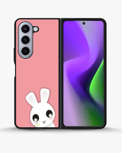 Cute Bunny Face Phone Case - Kawaii Pink & White Print for iPhone, Samsung, Pixel, OnePlus & Vivo