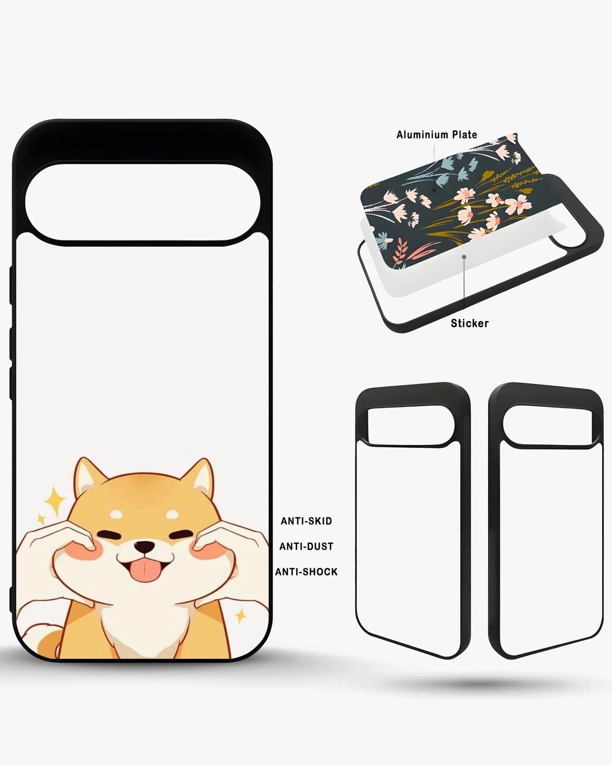 Cute Shiba Inu Phone Case - Cartoon Golden Dog Print for iPhone, Samsung, Pixel, OnePlus & Vivo