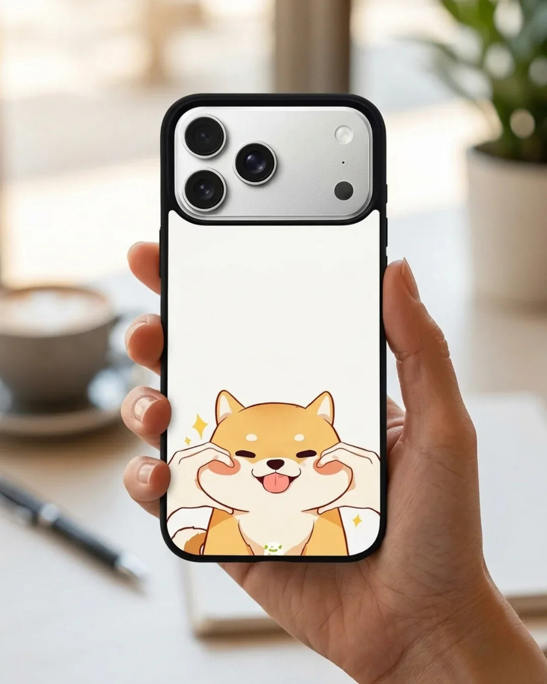 Cute Shiba Inu Phone Case - Cartoon Golden Dog Print for iPhone, Samsung, Pixel, OnePlus & Vivo