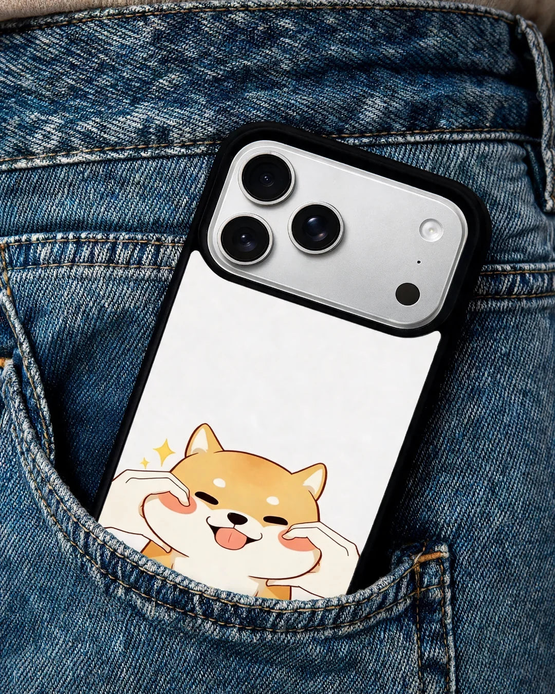 Cute Shiba Inu Phone Case - Cartoon Golden Dog Print for iPhone, Samsung, Pixel, OnePlus & Vivo