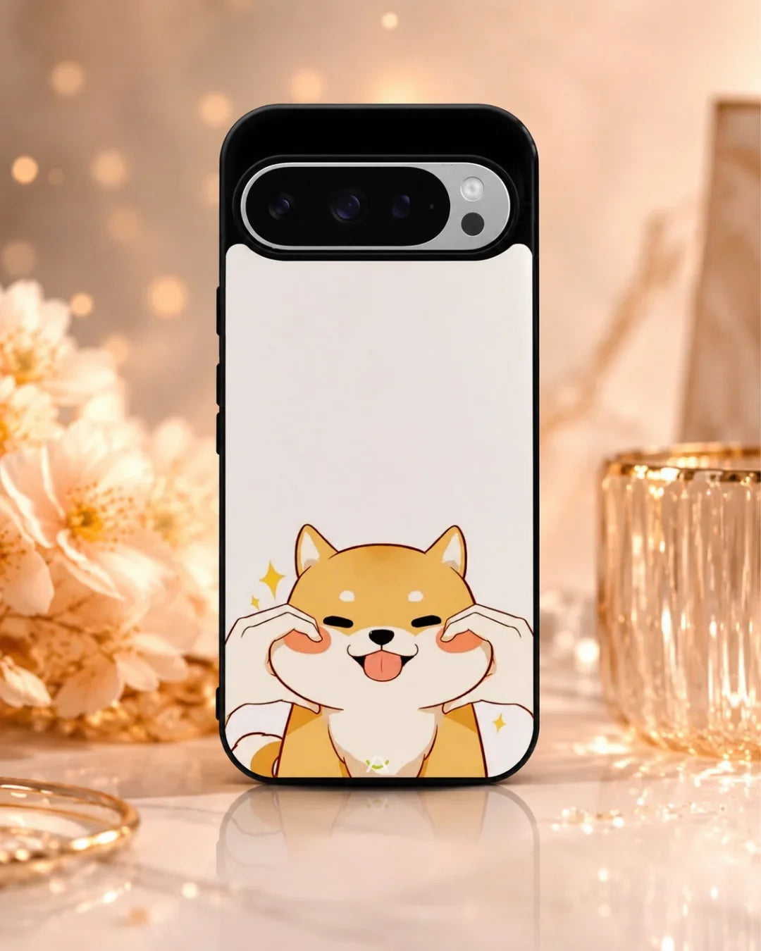 Cute Shiba Inu Phone Case - Cartoon Golden Dog Print for iPhone, Samsung, Pixel, OnePlus & Vivo