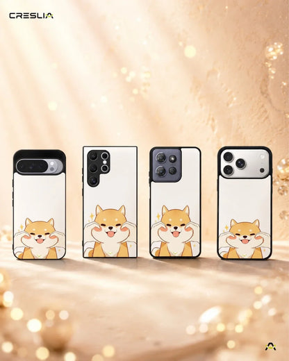 Cute Shiba Inu Phone Case - Cartoon Golden Dog Print for iPhone, Samsung, Pixel, OnePlus & Vivo