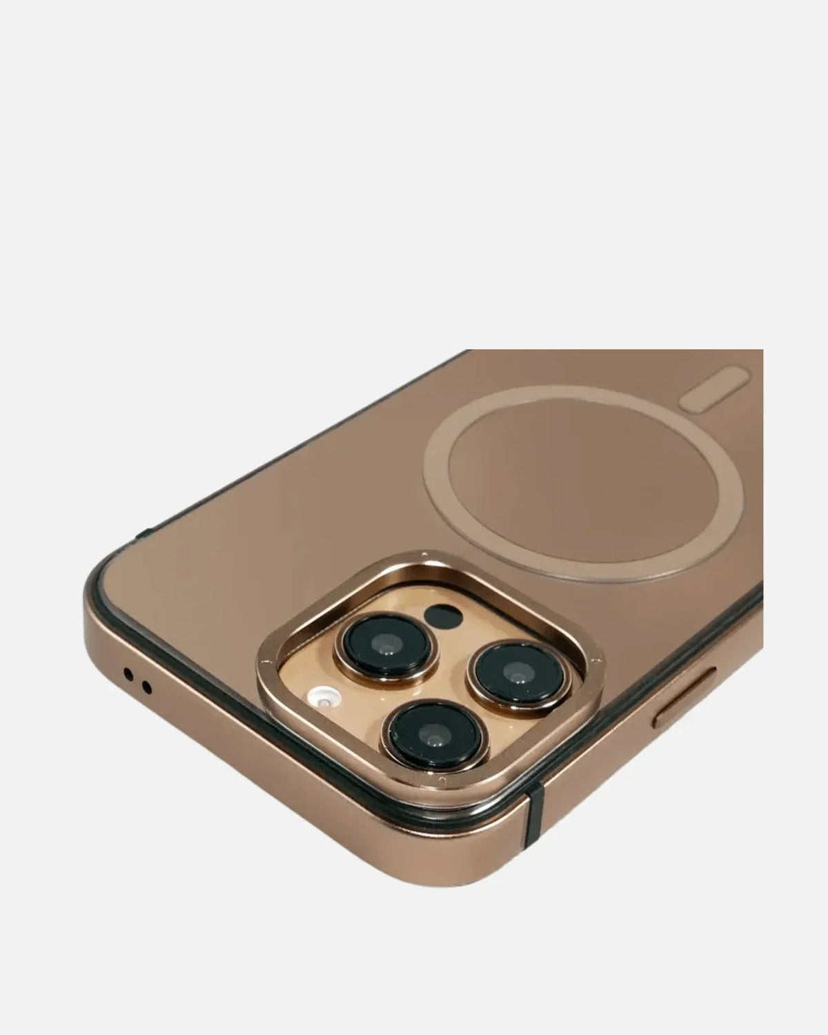Desert Titanium MagSafe iPhone Case for iPhone 16 Pro & 16 Pro Max – Shockproof Metal Bezel with Glass Back
