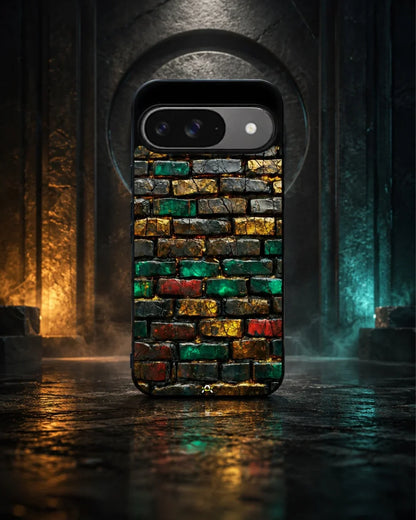 Colorful Brick Wall Phone Case - Multicolor Urban Pattern for iPhone, Samsung, Pixel, OnePlus & Vivo