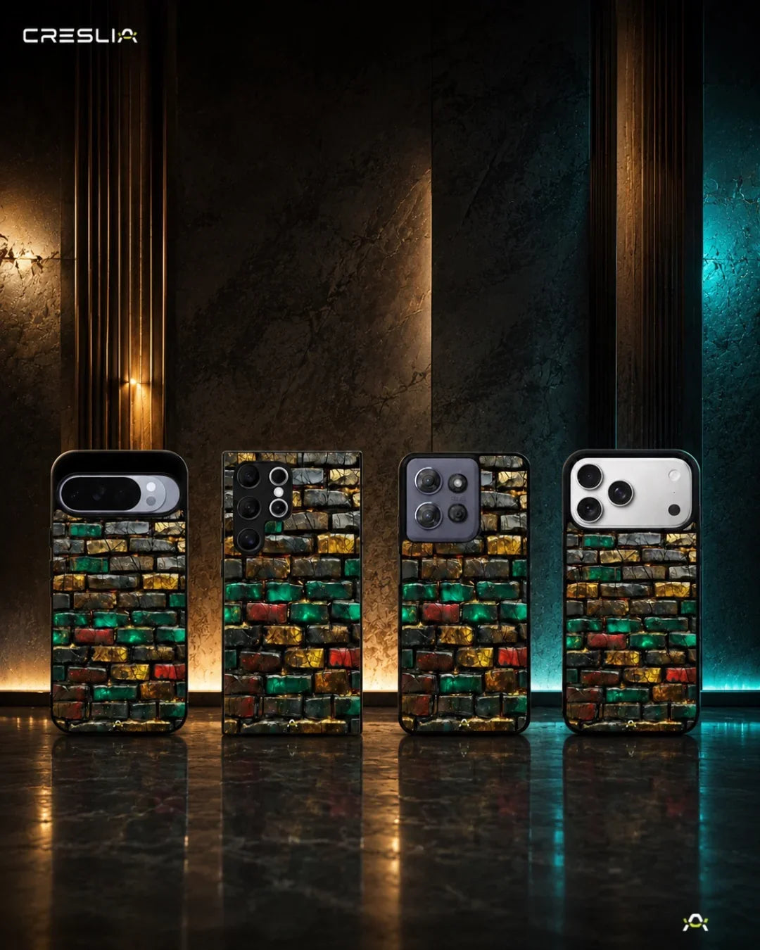 Colorful Brick Wall Phone Case - Multicolor Urban Pattern for iPhone, Samsung, Pixel, OnePlus & Vivo