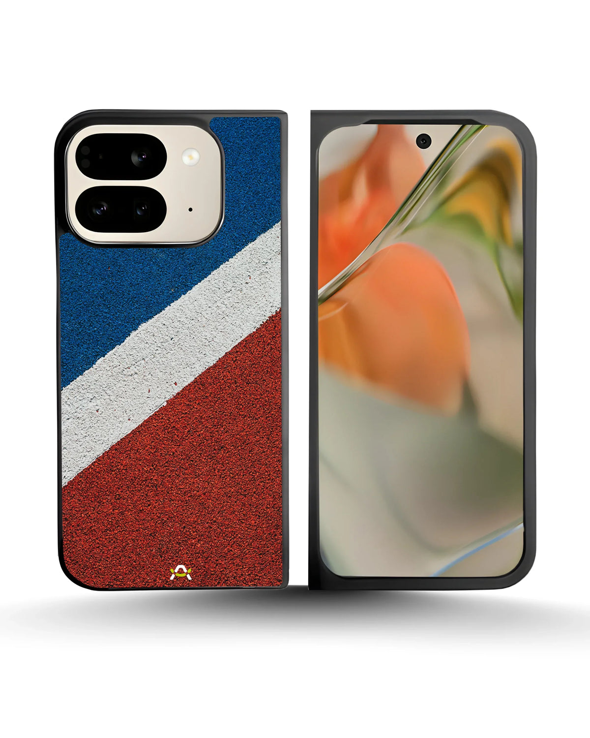 Diagonal Stripes Phone Case - Blue & Red Textured Print for iPhone, Samsung, Pixel, OnePlus & Vivo