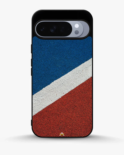 Diagonal Stripes Phone Case - Blue & Red Textured Print for iPhone, Samsung, Pixel, OnePlus & Vivo
