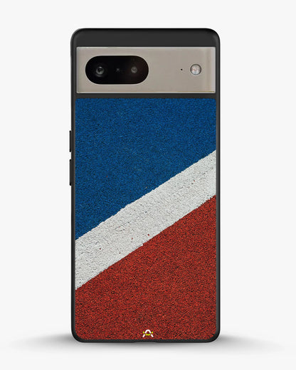 Diagonal Stripes Phone Case - Blue & Red Textured Print for iPhone, Samsung, Pixel, OnePlus & Vivo