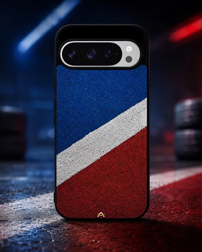 Diagonal Stripes Phone Case - Blue & Red Textured Print for iPhone, Samsung, Pixel, OnePlus & Vivo