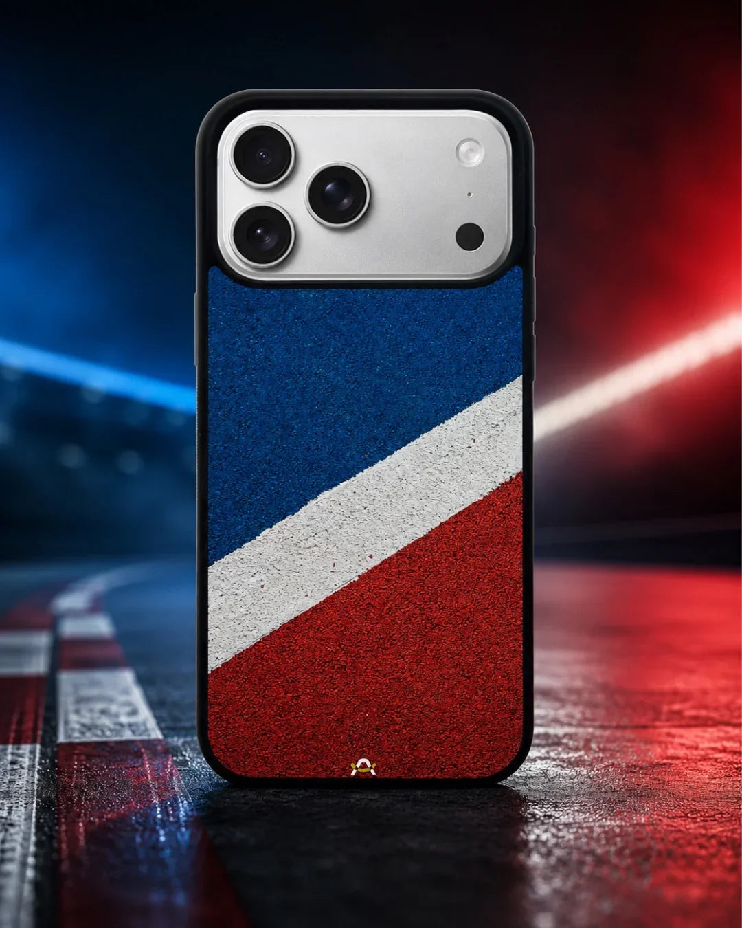 Diagonal Stripes Phone Case - Blue & Red Textured Print for iPhone, Samsung, Pixel, OnePlus & Vivo