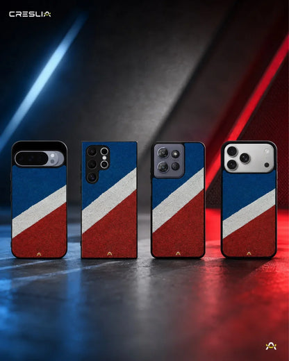 Diagonal Stripes Phone Case - Blue & Red Textured Print for iPhone, Samsung, Pixel, OnePlus & Vivo
