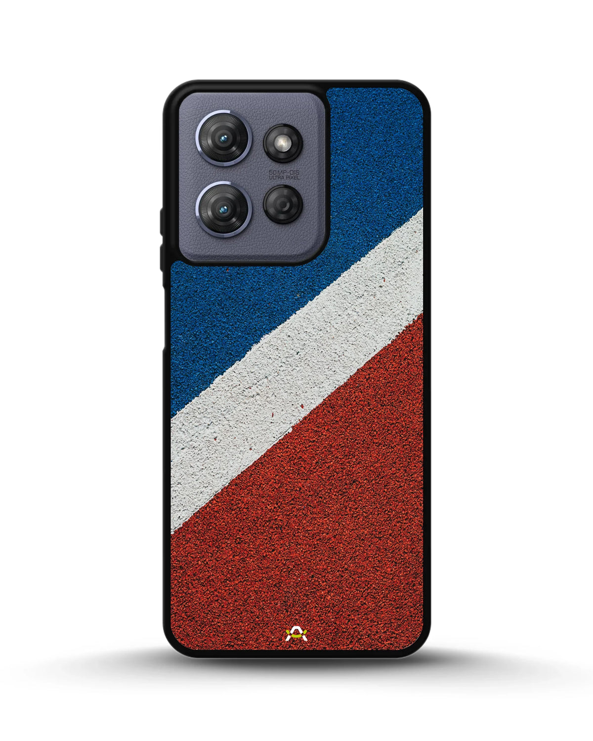 Diagonal Stripes Phone Case - Blue & Red Textured Print for iPhone, Samsung, Pixel, OnePlus & Vivo
