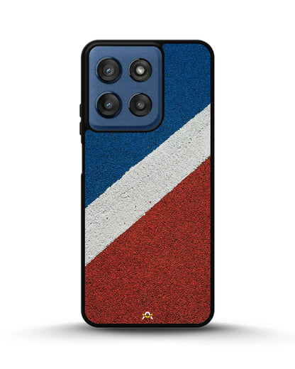 Diagonal Stripes Phone Case - Blue & Red Textured Print for iPhone, Samsung, Pixel, OnePlus & Vivo