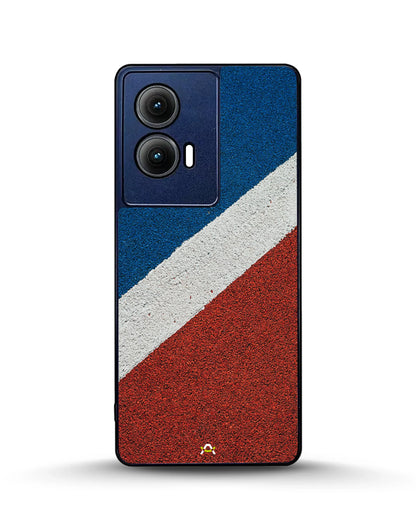 Diagonal Stripes Phone Case - Blue & Red Textured Print for iPhone, Samsung, Pixel, OnePlus & Vivo