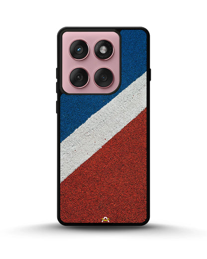 Diagonal Stripes Phone Case - Blue & Red Textured Print for iPhone, Samsung, Pixel, OnePlus & Vivo