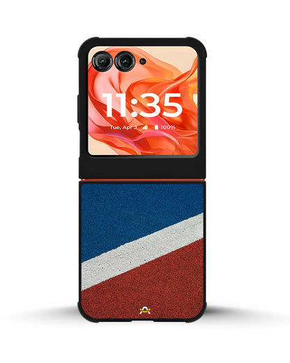 Diagonal Stripes Phone Case - Blue & Red Textured Print for iPhone, Samsung, Pixel, OnePlus & Vivo