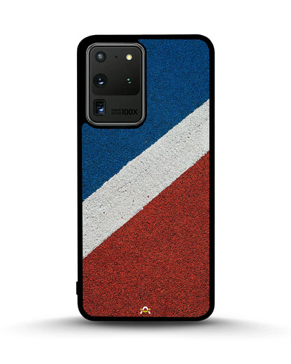 Diagonal Stripes Phone Case - Blue & Red Textured Print for iPhone, Samsung, Pixel, OnePlus & Vivo