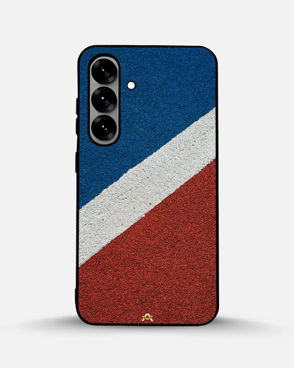 Diagonal Stripes Phone Case - Blue & Red Textured Print for iPhone, Samsung, Pixel, OnePlus & Vivo