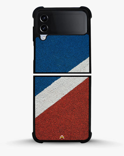 Diagonal Stripes Phone Case - Blue & Red Textured Print for iPhone, Samsung, Pixel, OnePlus & Vivo