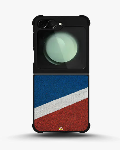 Diagonal Stripes Phone Case - Blue & Red Textured Print for iPhone, Samsung, Pixel, OnePlus & Vivo