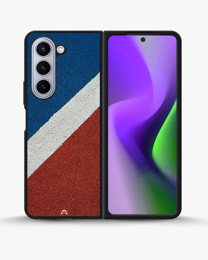Diagonal Stripes Phone Case - Blue & Red Textured Print for iPhone, Samsung, Pixel, OnePlus & Vivo