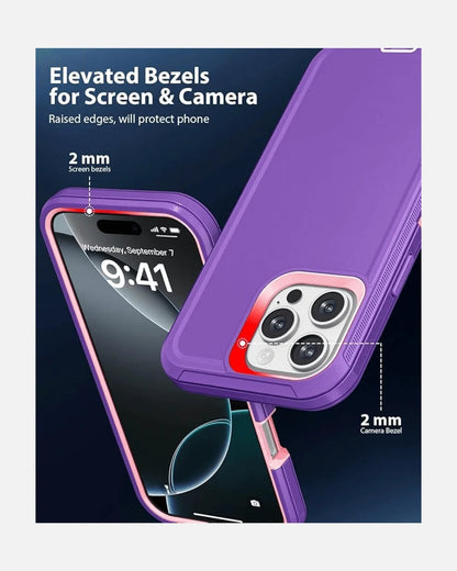 DualPro Shockproof Case for iPhone 16 Pro Max – Purple & Pink Dual-Tone