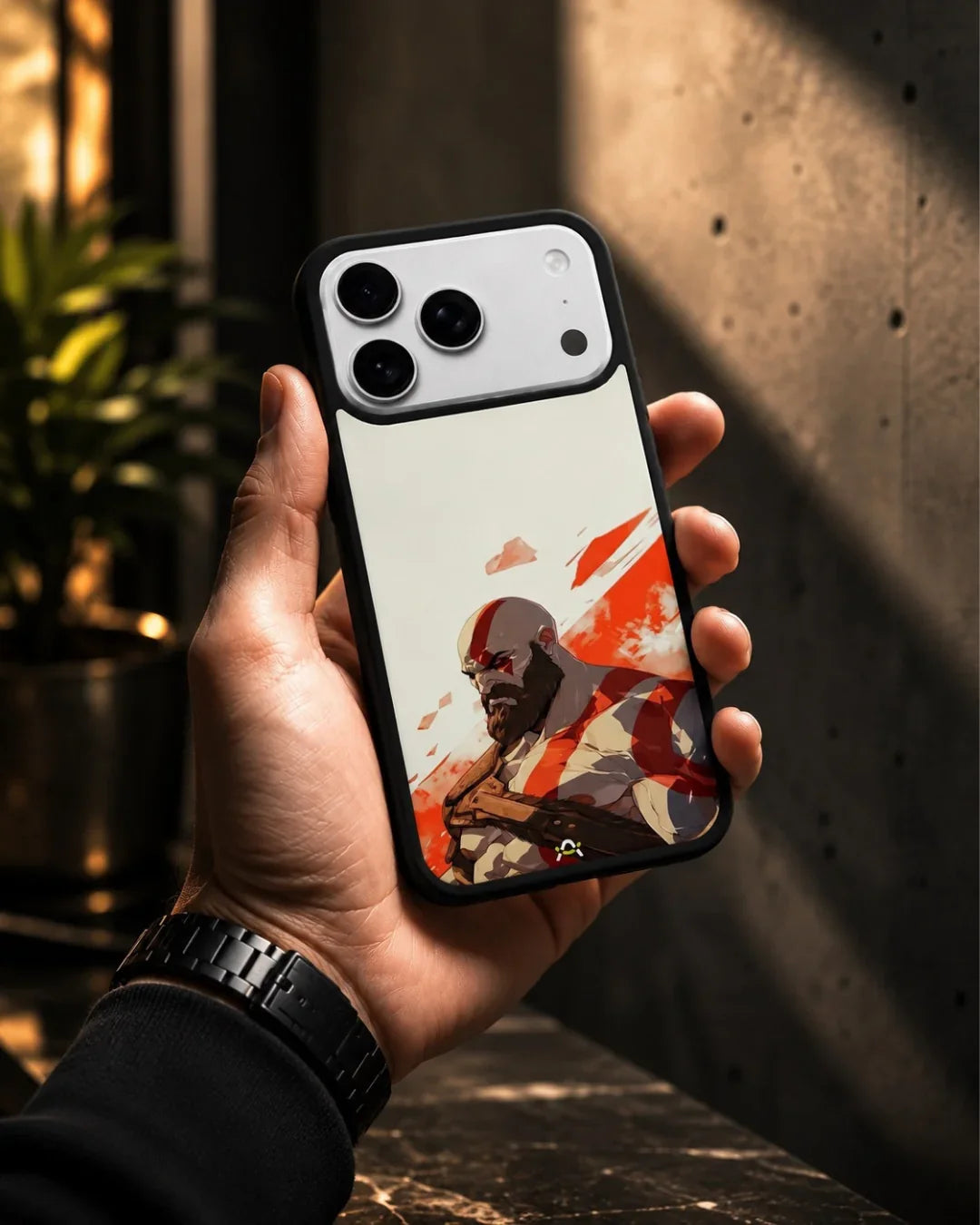 Fierce Warrior Phone Case - Bold Red & White Fighter Print for iPhone, Samsung, Pixel, OnePlus & Vivo