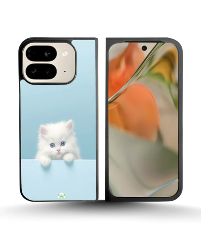 Fluffy Kitten Face Phone Case - Cute Baby Blue Print for iPhone, Samsung, Pixel, OnePlus & Vivo