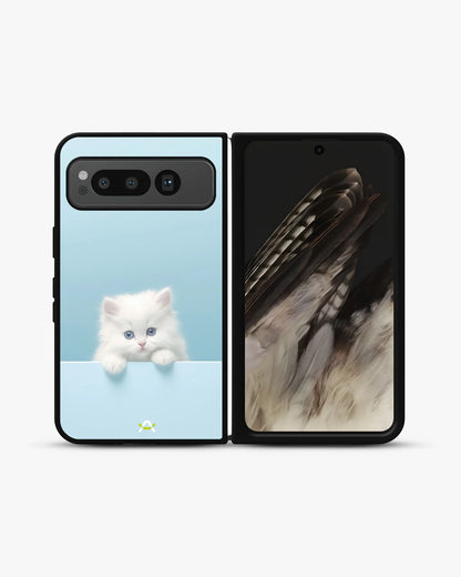 Fluffy Kitten Face Phone Case - Cute Baby Blue Print for iPhone, Samsung, Pixel, OnePlus & Vivo