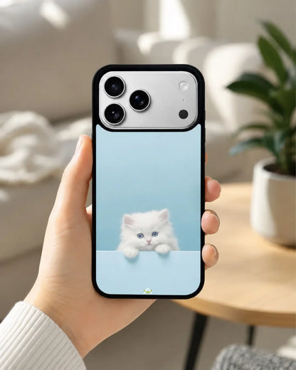 Fluffy Kitten Face Phone Case - Cute Baby Blue Print for iPhone, Samsung, Pixel, OnePlus & Vivo