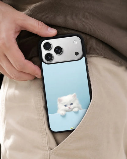 Fluffy Kitten Face Phone Case - Cute Baby Blue Print for iPhone, Samsung, Pixel, OnePlus & Vivo