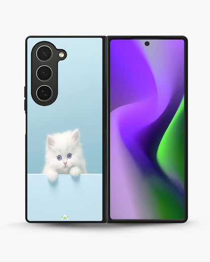Fluffy Kitten Face Phone Case - Cute Baby Blue Print for iPhone, Samsung, Pixel, OnePlus & Vivo