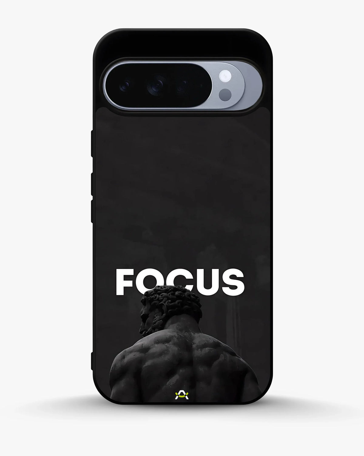 Focus Statue Phone Case - Bold Black Motivational Print for iPhone, Samsung, Pixel, OnePlus & Vivo