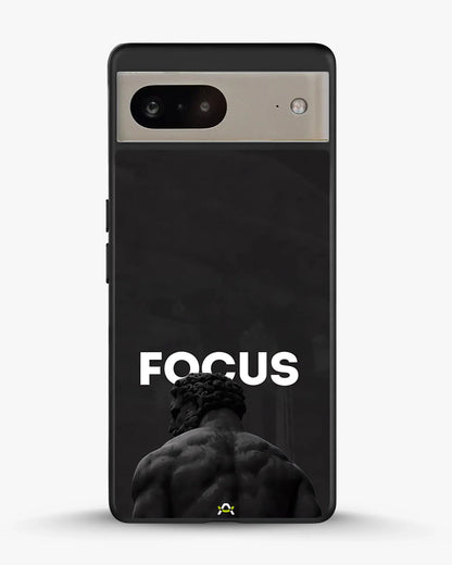 Focus Statue Phone Case - Bold Black Motivational Print for iPhone, Samsung, Pixel, OnePlus & Vivo