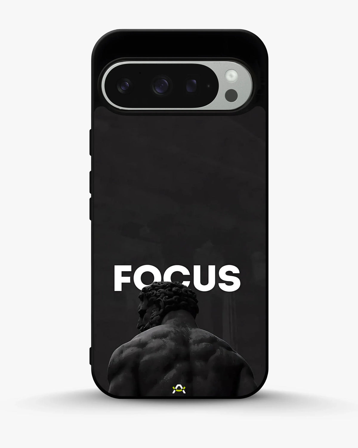Focus Statue Phone Case - Bold Black Motivational Print for iPhone, Samsung, Pixel, OnePlus & Vivo