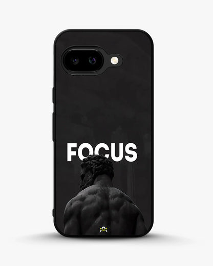 Focus Statue Phone Case - Bold Black Motivational Print for iPhone, Samsung, Pixel, OnePlus & Vivo